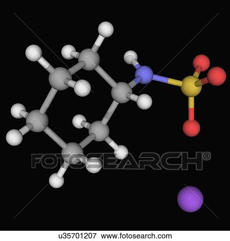 Stock Illustration - Sodium cyclamate molecule. Fotosearch