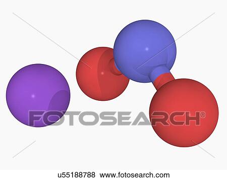 Sodium nitrite molecule View Large Illustration Stock Illustration - Sodium nitrite molecule. Fotosearch