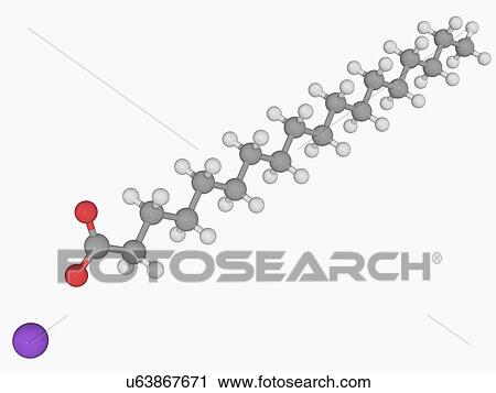 Clip Art - Sodium stearate molecule. Fotosearch