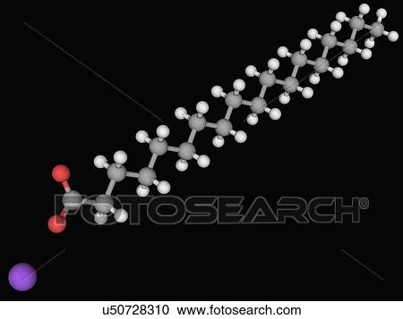 Clipart - Sodium stearate molecule. Fotosearch