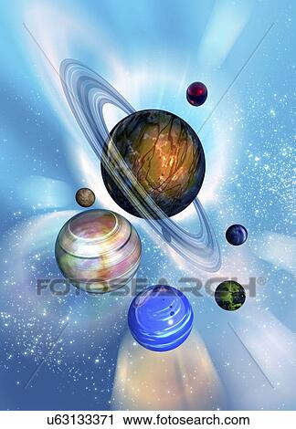 Solar system, artwork View Large Illustration Clip Art - Solar system, artwork. Fotosearch