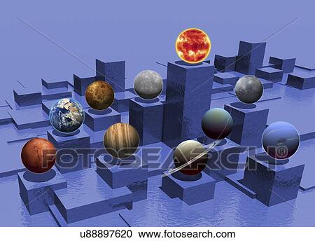 Clipart - Solar system, artwork. Fotosearch
