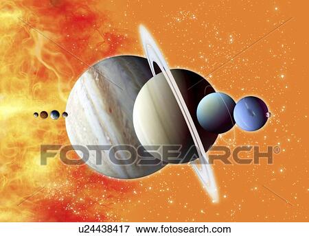 Solar system, artwork View Large Illustration Stock Illustration - Solar system, artwork. Fotosearch