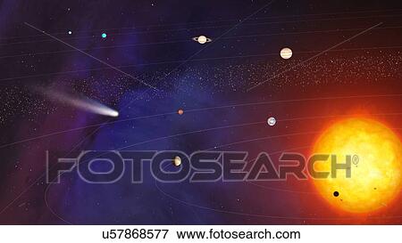 Solar System artwork View Large Illustration Stock Illustration - Solar System artwork. Fotosearch