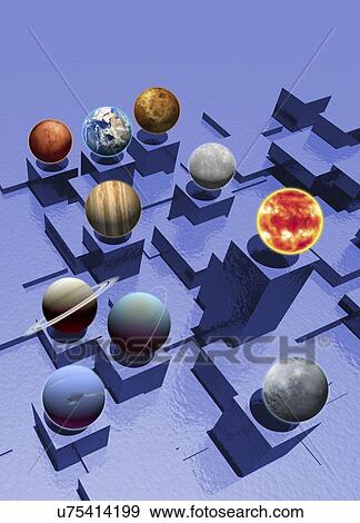 Stock Illustration - Solar system, artwork. Fotosearch