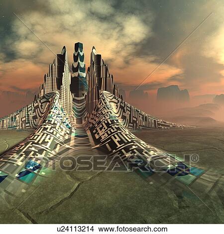 Space colony, artwork View Large Illustration Stock Illustration - Space colony, artwork. Fotosearch