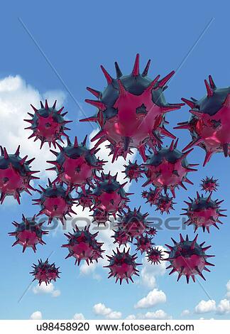 Clipart - Spreading virus, conceptual artwork. Fotosearch