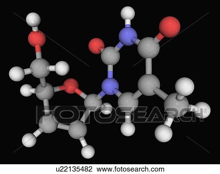 Stavudine drug molecule View Large Illustration Drawing - Stavudine drug molecule. Fotosearch