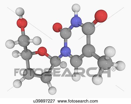 Stock Illustration - Stavudine drug molecule. Fotosearch
