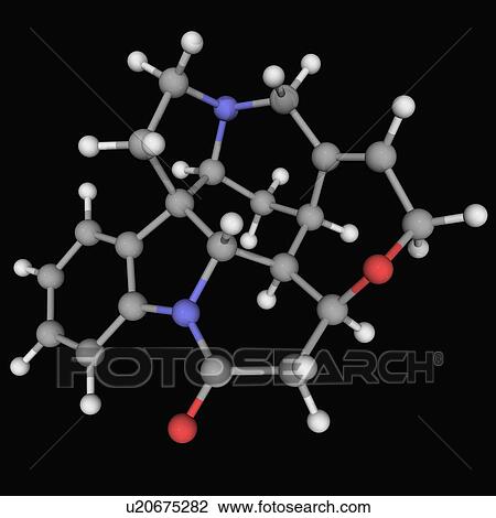 Strychnine molecule View Large Illustration Drawing - Strychnine molecule. Fotosearch