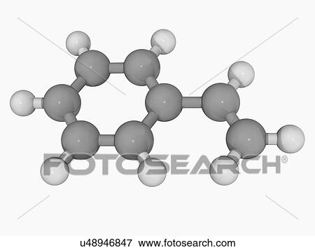 Stock Illustration - Styrene molecule. Fotosearch