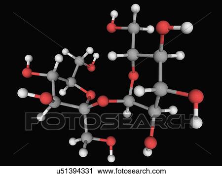 Clip Art - Sucrose molecule. Fotosearch