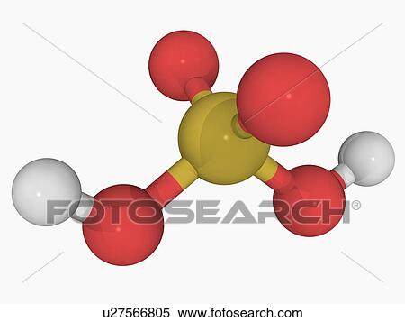 Stock Illustration - Sulfuric acid molecule. Fotosearch