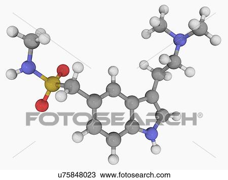 Sumatriptan drug molecule View Large Illustration Drawing - Sumatriptan drug molecule. Fotosearch