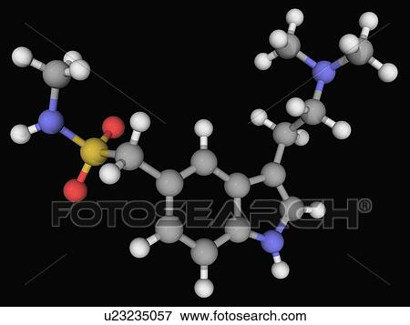 Stock Illustration - Sumatriptan drug molecule. Fotosearch