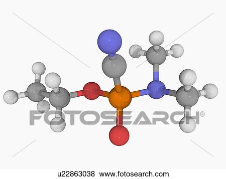 Tabun nerve agent molecule View Large Illustration Stock Illustration - Tabun nerve agent molecule. Fotosearch