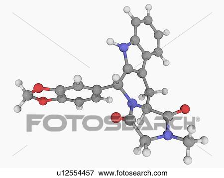 Stock Illustration - Tadalafil drug molecule. Fotosearch