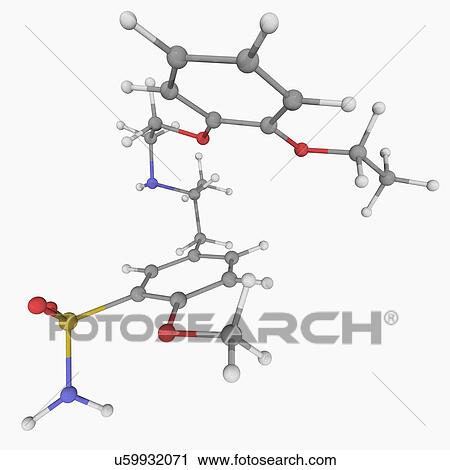 Tamsulosin molecular model View Large Illustration Clip Art - Tamsulosin molecular model. Fotosearch