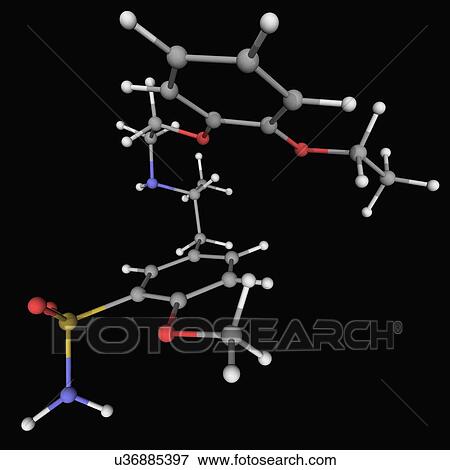Tamsulosin molecular model View Large Illustration Stock Illustration - Tamsulosin molecular model. Fotosearch