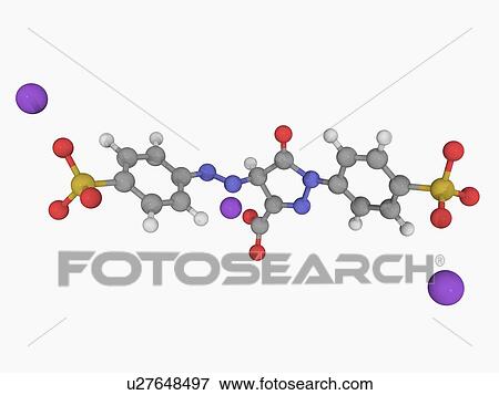 Tartrazine molecule View Large Illustration Stock Illustration - Tartrazine molecule. Fotosearch