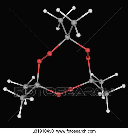 Clipart - TATP triacetone triperoxide molecule. Fotosearch