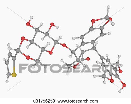 Teniposide drug molecule View Large Illustration Stock Illustration - Teniposide drug molecule. Fotosearch