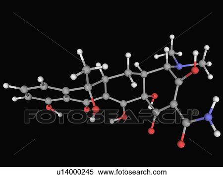 Stock Illustration - Tetracycline drug molecule. Fotosearch