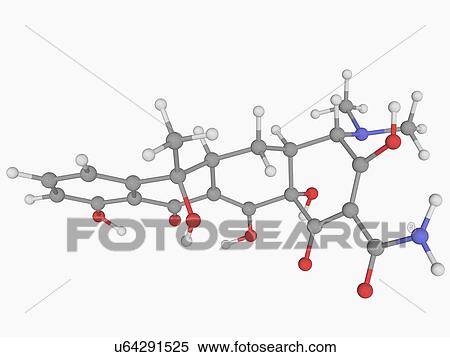 Stock Illustration - Tetracycline drug molecule. Fotosearch