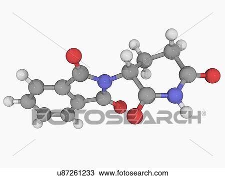 Thalidomide drug molecule View Large Illustration Drawing - Thalidomide drug molecule. Fotosearch