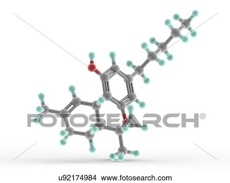 Stock Illustration - THC drug molecule. Fotosearch