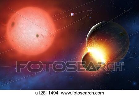 The Sun as a Red Giant in the Far Future View Large Illustration Stock Illustration - The Sun as a Red Giant in the Far Future. Fotosearch