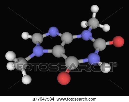 Stock Illustration - Theobromine molecule. Fotosearch