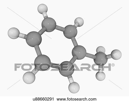 Clip Art - Toluene molecule. Fotosearch