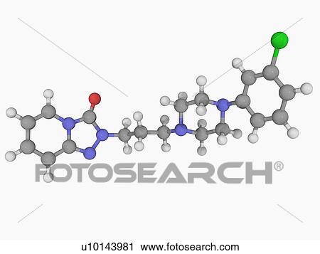 Clip Art - Trazodone drug molecule. Fotosearch