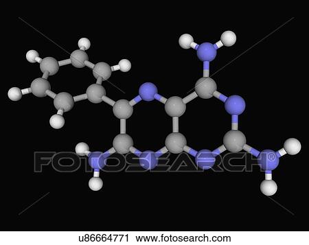 Triamterene drug molecule View Large Illustration Clip Art - Triamterene drug molecule. Fotosearch