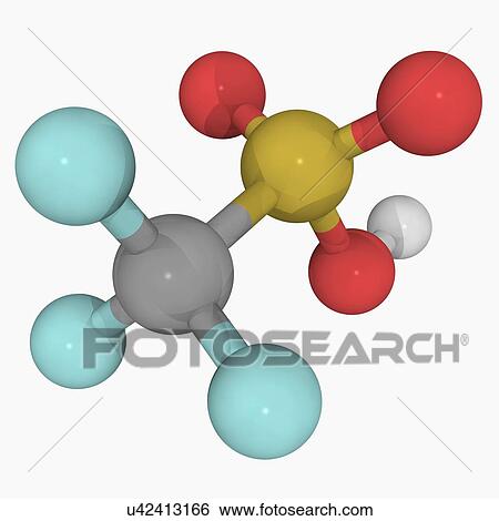 Stock Illustration - Trifluoromethanesulfonic acid molecule. Fotosearch