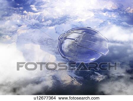 UFO, conceptual artwork View Large Illustration Stock Illustration - UFO, conceptual artwork. Fotosearch