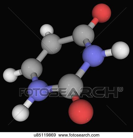 Stock Illustration - Uracil molecule. Fotosearch