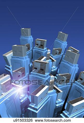 Stock Illustration - USB leads, artwork. Fotosearch