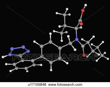 Stock Illustration - Valsartan drug molecule. Fotosearch
