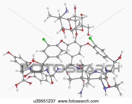Vancomycin drug molecule View Large Illustration Stock Illustration - Vancomycin drug molecule. Fotosearch