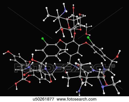 Vancomycin drug molecule View Large Illustration Stock Illustration - Vancomycin drug molecule. Fotosearch