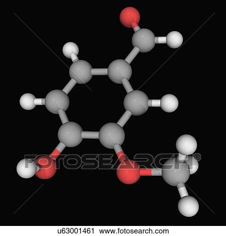 Clip Art - Vanillin molecule. Fotosearch