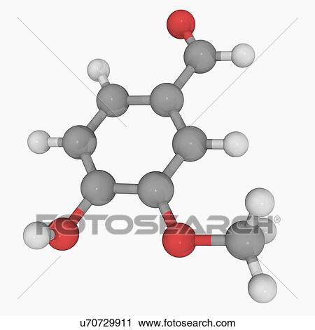 Vanillin molecule View Large Illustration Clip Art - Vanillin molecule. Fotosearch