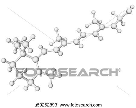 Vitamin A molecule View Large Illustration Drawing - Vitamin A molecule. Fotosearch