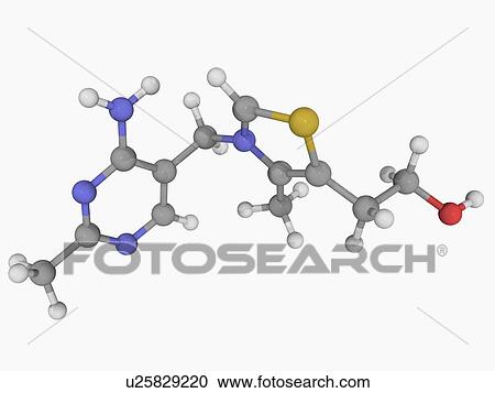 Clipart - Vitamin B1 thiamine molecule. Fotosearch