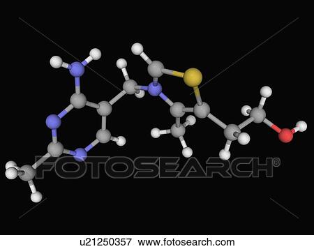 Stock Illustration - Vitamin B1 thiamine molecule. Fotosearch