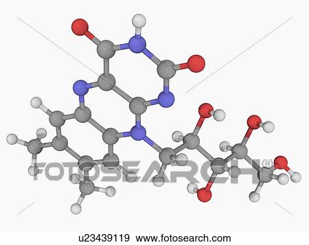 Stock Illustration - Vitamin B2 riboflavin molecule. Fotosearch