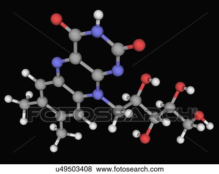 Stock Illustration - Vitamin B2 riboflavin molecule. Fotosearch
