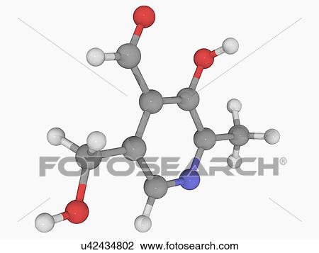 Vitamin B6 pyridoxal molecule View Large Illustration Drawing - Vitamin B6 pyridoxal molecule. Fotosearch